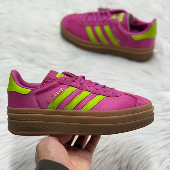Adidas Gazelle Bold Slime Fuchsia Womens JI2705 NEW Multi Sz - Picture 1 of 5